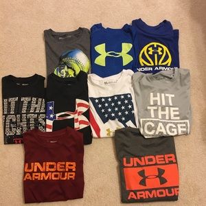9 boys S UA tees.